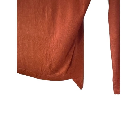 Final Touch Women's Rayon Modal Long Sleeve Scoop Neck Pullover Top Size L Rust - Picture 3 of 5